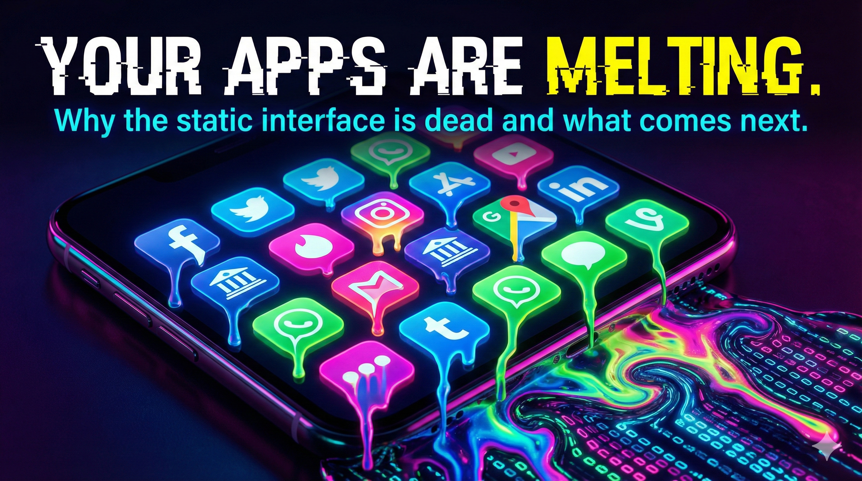 Melting smartphone icons